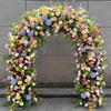 Puerta de flores con arco terminado para boda, puerta de flores redonda con flores completas para boda, puerta de flores en forma de corazón, puerta de flores de simulación para escenario de césped al aire libre