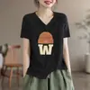 Comercio exterior transfronterizo último lote de comercio exterior marca grande etiqueta cortada ropa de maternidad camiseta de manga corta versátil a la moda elegante top camisa de capa base
