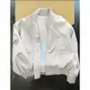 Chamarra de vuelo de alta costura transfronteriza para hombre, primavera/otoño, con hombro estructurado, cuello alto y un diseño elegante y corto de chaqueta de béisbol, adecuada como cortavientos o prenda de abrigo