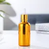 Frasco conta-gotas 10ml galvanizado para óleo essencial, frasco spray de pressão, frasco dispensador cosmético portátil, frasco de embalagem para skincare