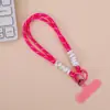 Cordão Curto Colorido Macaron com Almofada, Acessório de Chaveiro Universal para Capa de Celular com Trama Antiperda