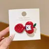 Grampo de Cabelo de Maçã Doce e Fofo Menina Desenho Animado Filhote Franja Garfo Divertido Grampo Colher Lateral Bico de Pato Acessório de Cabelo