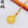 Novo Pingente Rotativo de Fortuna e Prosperidade Estilo Chinês, Colar de Cabacinha Rotativo para Mulheres, Corrente de Suéter Esmaltada, Novo Modelo para Transmissão ao Vivo