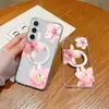 Funda de teléfono magnética adecuada para Samsung S26ULTRA con flores, dos en uno S25 floral S24 cubierta protectora transparente A16