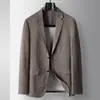 Traje Casual para Hombre para Primavera y Otoño, Blazer de Negocios Estilo Británico, Chaqueta de Traje Casual de Lujo Juvenil con Textura Oscura