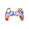 Cubierta protectora para mando de PS5 Cubierta de silicona camuflada para PS5 Piel con proceso de transferencia de agua para la mano Cubierta protectora para PS5