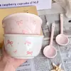 Conjunto Fofo de Louça Doméstica 2025 Novo Estilo Tigelas Pratos Hashis Tigela Cerâmica Louça de Mesa Uso para Uma ou Duas Pessoas Pratos de Casal