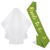 Conjunto de 3 piezas de diadema nupcial con borde cruzado, correa para el hombro, velo, corona, cinta para despedida de soltera, vestido de novia