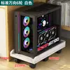 Soporte para Host de Computadora de Escritorio con Ruedas Móviles de Doble Capa, Bandeja Base, Base para Gabinete de Piso y Soporte para Impresora