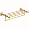 Estante para Toallas Dorado Estante de Baño Juego de Estante para Toallas Todo Cobre Barra para Toallas de Baño Sin Taladro Material de Cobre