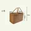 Cesta de Mano de Plástico Imitación Ratán Rectangular Cesta para Fruta para Recolección al Aire Libre Cesta Utilería para Fotografía Cesta Retro Tejida a Mano Personalizada