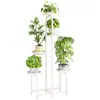 Suporte de Flores Varanda Suporte Especial para Plantas de Chão de Ferro Multi-Camadas Móvel Suporte de Exibição Suporte de Flores para Sala de Estar