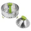 Acero inoxidable retráctil plegable vaporera plato de fruta de loto bolsa para vaporera escurridor para vaporera en stock