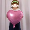 Distribución al por mayor alta calidad 24 pulgadas forma de corazón globo de aluminio globo de papel de aluminio boda festival