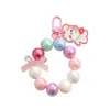 Llavero Colgante de Princesa Sirena de Moda con Cuentas Oso para Funda de Auriculares Cadena Colgante Adorno para Bolso de Niña