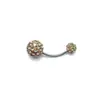 Directo de fábrica multicolor pedrería alta calidad estrella Shambhala bola piercing ombligo joya anillo ombligo 5+8