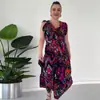 Verano 2024 Nuevo Moda Femenina Europea y Americana Amazon Transfronterizo Estampado Abstracto Cintura Sin Mangas Casual Vestido