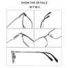 Armazón de Gafas de Negocio de Titanio Puro Sh0070 Moderno Marco Grande para Hombre Bicolor Galvanizado Armazón de Gafas Venta Directa desde Fábrica de Shenzhen