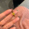 Anel Amarelo Zircônia Formato de Ovo, Banhado a Ouro 24K, Conserva a Cor, Estilo Vintage, Luxo Leve, Sensação de Alto Padrão, Anel para Dedo Indicador, Requintado e Moderno