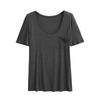 Estilo Rico Preguiçoso All-match Manga Curta Solta Top Feminino 2025 Novo Pulôver Gola Redonda Grande Slack Slim Camiseta
