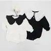 2026 Otoño Nuevo Estilo Coreano Bloque de Color Cuello Peter Pan Manga Larga Mameluco Mameluco Burbuja Manga Larga para Bebé