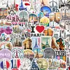 55 Estilo Parisiense Retrô Viagem Criativo Adesivos Grafite À Prova D'água Mala Laptop Decoração DIY