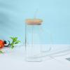 Taza de tubo de vidrio de borosilicato alto de alto valor de color ins taza cuadrada de agua con asa taza de leche doméstica taza de café al por mayor