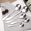Cuchara de Acero Inoxidable 1012 para Uso Doméstico, Cuchara de Cabeza Redonda con Mango Largo, Cuchara de Moda, Cuchara para Sandía, Cuchara Redonda, Se Puede Imprimir con Logo