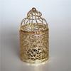 Arte de Hierro de Escritorio Hogar Hueco Portavelas Forma de Jaula de Pájaros Hogar Europeo Accesible Lujo Dorado Portavelas Adornos de Hierro Decorativos