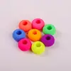 Cuentas de ábaco pintadas de 14 mm, cuentas de rueda de acrílico recubiertas de goma, cuentas sueltas de agujero grande, para ensartar pulseras DIY, accesorios para cuerdas de pelo