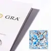 Piedras Cuadradas de Moissanita de Corte Princesa de Colores en Color D, Amarillas, Rojas, Azules, Piedras Sueltas de Moissanita con Certificado Gra al por Mayor