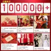Decoração de Festa de Noivado de Hotel Itens de Mesa Conjunto Completo Parede de Fundo Atmosfera Vermelha Dourada Painel de KT Decoração de Festa de Noivado Painel de KT