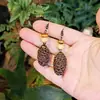 Nuevos Pendientes Retro Europeos y Americanos Mori de Gama Alta Creativos Largos de Madera con Borla de Fruta Seca Natural Estilo Étnico