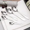 1012 Cuchara Apuntada de Acero Inoxidable Cucharilla de Café Cola Apuntada Creativa Cuchara Pequeña para Helado Se Puede Grabar con Láser Venta al por Mayor Directamente del Fabricante