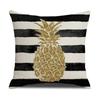 Funda de almohada retro nostálgica europea y americana transfronteriza con hoja tropical, hoja de tortuga, hoja de palma, cojín de sofá