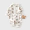 Roupas de bebê recém-nascido primavera e outono algodão recém-nascido classe a base macacão manga longa 0-6 roupas de bebê início do outono