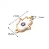 Colar Pulseira Pingente Olho de Diabo Amazon Liga Metálica Olho de Duplo Furo Palma Pingente Duplo DIY Feito à Mão