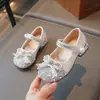 Zapatos de Cuero con Lazo y Perlas para Niñas para Primavera y Otoño, Estilo Coreano Dulce Moda Zapatos de Rendimiento, Zapatos de Princesa para Niñas