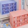 Jiugongge - Caja de almacenamiento con bonito cajón de escritorio, pequeño estante de almacenamiento, escritorio para estudiantes, joyero, caja de acabado para mesa de mujer