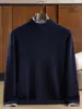 Suéter de Cachemira 100% Cachemira Pura de Cabra Otoño/Invierno Nuevo para Hombre Casual de Color Sólido Cuello Alto Medio Jersey de Punto Cálido