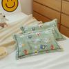 Funda de almohada pequeña de algodón para niños de otoño, funda de almohada de algodón para niños con estampado de dibujos animados, borde ancho suave, amigable con la piel