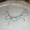 Colar Flor de Diamante Pérola Francês, Fashion, Leve e Luxuoso, Corrente para Clavícula, Acessórios de Joias de Alto Padrão Versáteis de Nicho