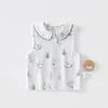 Chaleco para Bebé Bibi Bay Primavera y Otoño Doble Capa Puro Algodón Clase A Protección de Vientre Capa de Hombro Chaleco Top para Niños