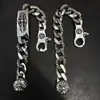 Pulsera de eslabones de espada para hombre, estilo vintage grueso, pulsera con colgante de cruz de espada sagrada dominante