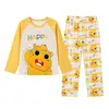 Pijama Infantil 2026 Novo Modelo Algodão Puro Manga Longa Calça Longa Primavera e Outono Menina Bebê Infanto Juvenil Desenho Animado Conjunto de Roupa de Casa