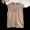 Camiseta sin mangas de color liso para hombre, chaleco de gamuza resistente de moda para verano, camiseta sin mangas deportiva casual retro americana