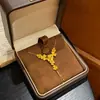 Oro Real 24K Electrochapado Retención de Color Fuerte Flor de Tres Pétalos Borla Gota de Agua Collar Flor de la Suerte Cadena para Clavícula Mismo Estilo que Tienda de Oro