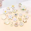 20 Estilos de Flor Blanca Lirio Cinco Pétalos Colgantes de Aleación Accesorios para Pulsera Llavero DIY