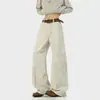 Marca de Ropa Estilo Americano Parche de Retazos Desestructurados Pantalones de Trabajo Lavados para Hombre, Pantalones Vaqueros Vintage Sueltos de Pierna Ancha