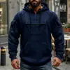 2026 Nueva Sudadera con Capucha Casual de Retazos de Color Sólido Cálida de Otoño e Invierno Transfronteriza con Múltiples Bolsillos y Cordón